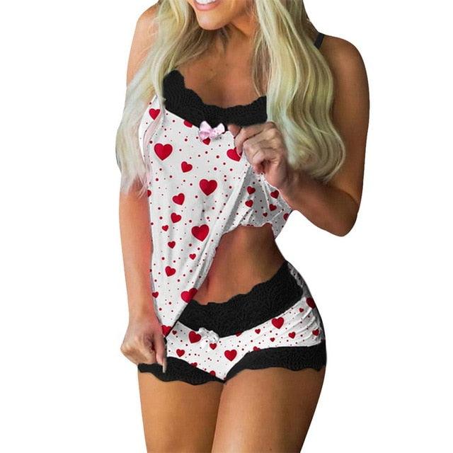 Spaghetti Strap Lace Pajama - 