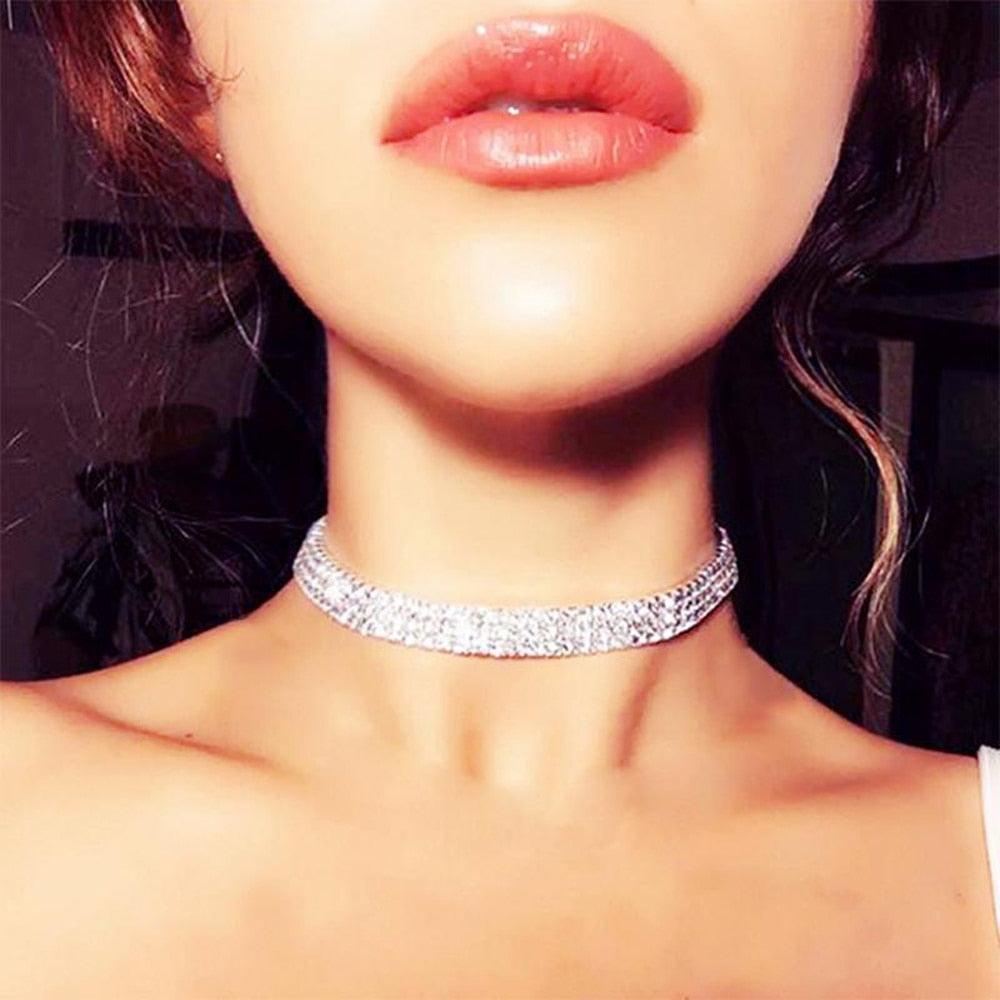 NEW 2021 Crystal Rhinestone Choker Necklace - Lady Vals Vanity