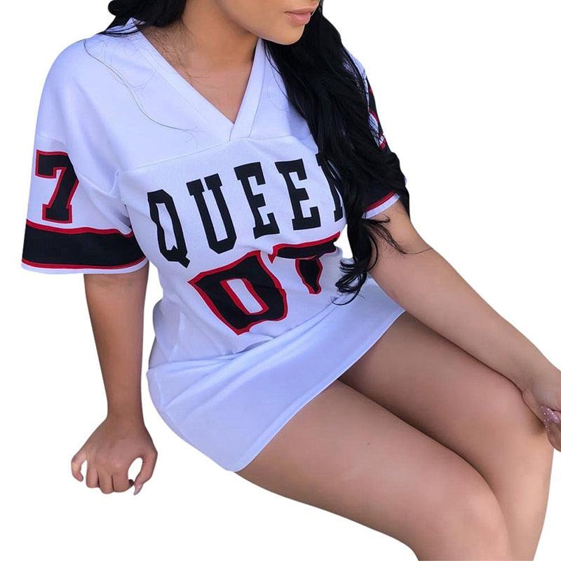 Hip Hop Queen Printed Long T Shirt - Lady Vals Vanity