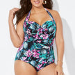 Women One Piece Printed Push Up Bikini - 