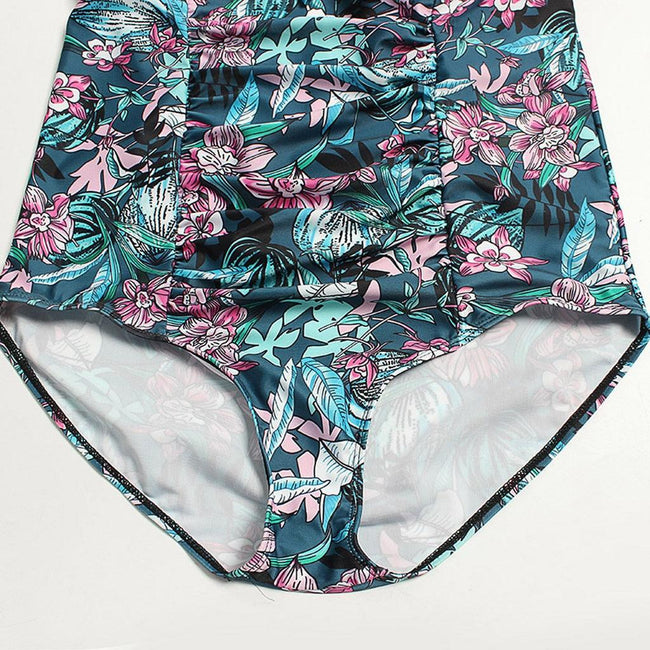 Women One Piece Printed Push Up Bikini - 