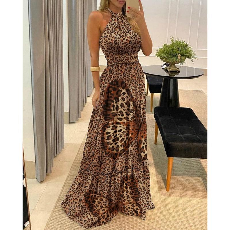 Off- Shoulder Lady Ruffle Leopard Flare Sundress - Lady Vals Vanity