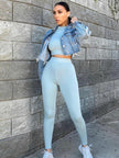Two Piece Sets  Stretchy Sportswear - 