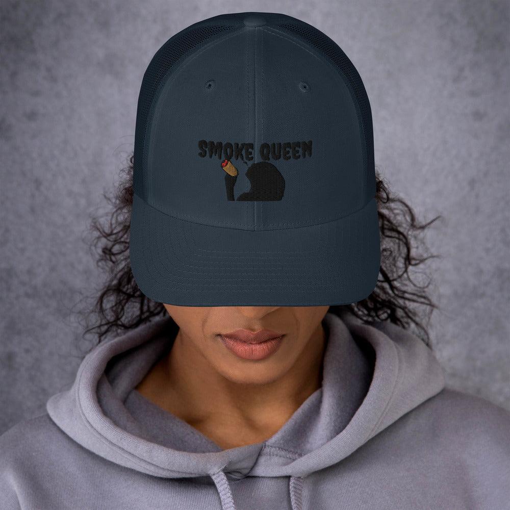 Smoke Queen (Black Letters) Trucker Cap - "I'M PERKY" Boutique