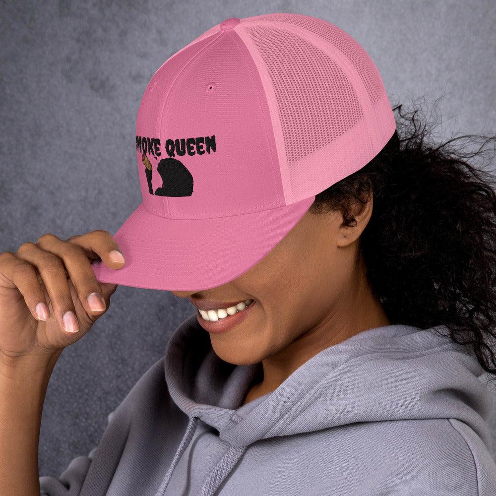 Smoke Queen (Black Letters) Trucker Cap - "I'M PERKY" Boutique