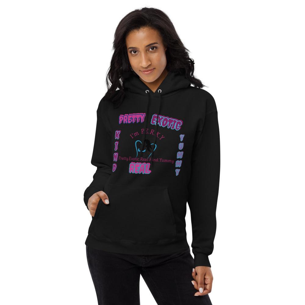 "I'm P.E.R.K.Y" Unisex fleece hoodie - Lady Vals Vanity