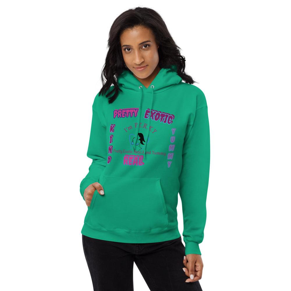 "I'm P.E.R.K.Y" Unisex fleece hoodie - Lady Vals Vanity