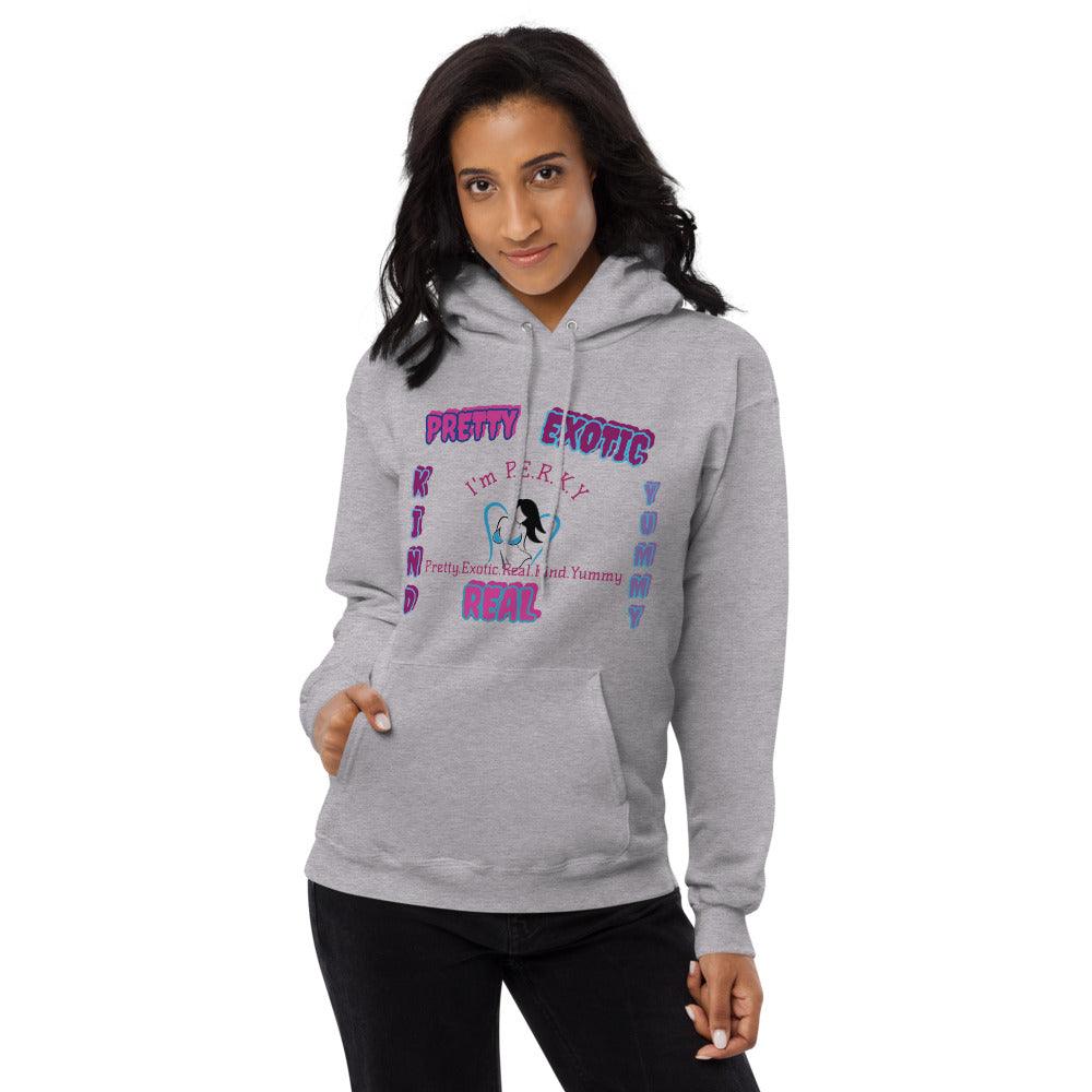 "I'm P.E.R.K.Y" Unisex fleece hoodie - Lady Vals Vanity