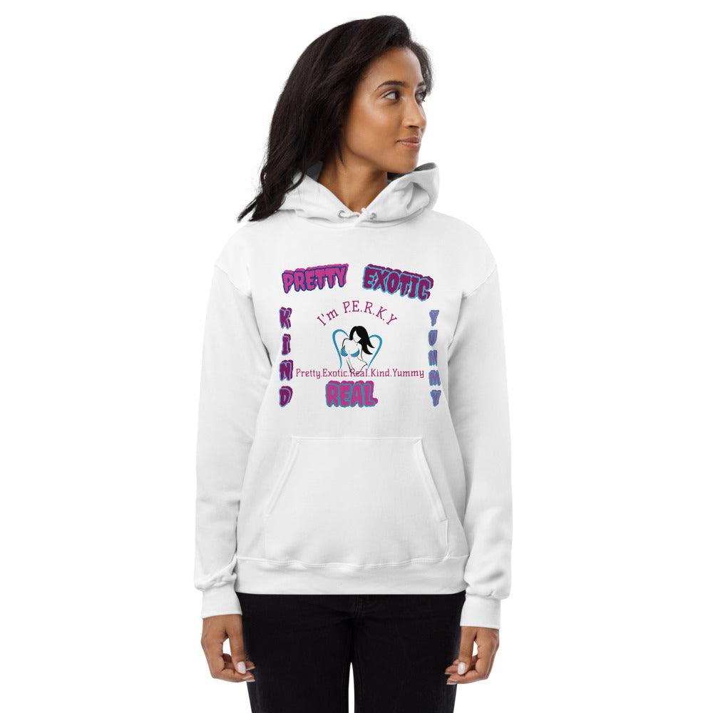 "I'm P.E.R.K.Y" Unisex fleece hoodie - Lady Vals Vanity