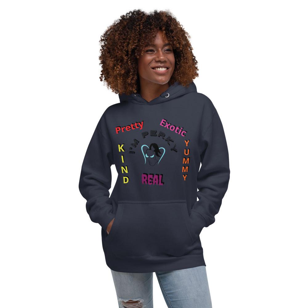 "I'm P.E.R.K.Y" Unisex Hoodie - Lady Vals Vanity